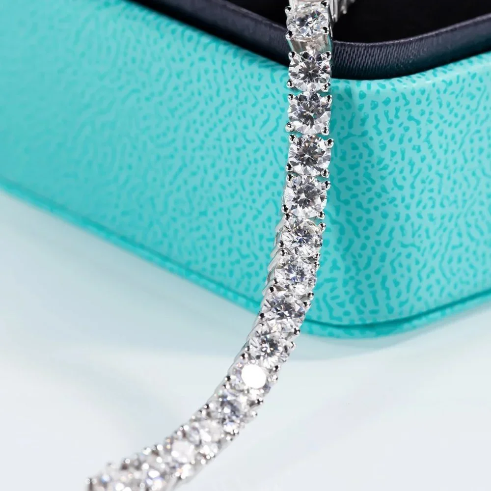 Certified 10.8ct. t.w. Moissanite Diamond Tennis Net Bracelet NEW